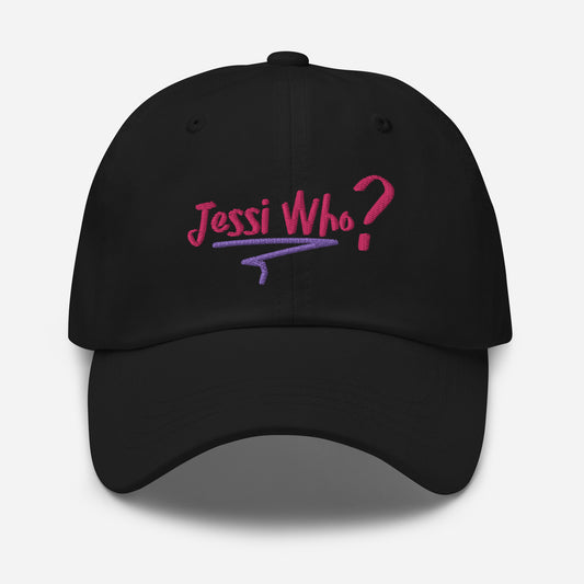 Jessi Who? text logo hat